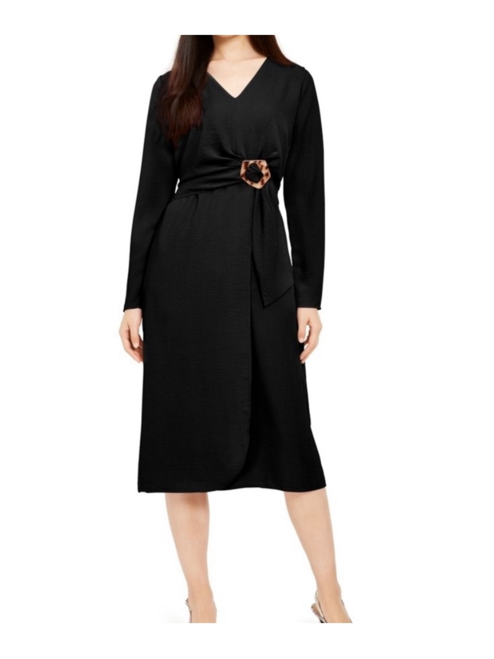 Alfani Women's Faux Wrap Black Dress